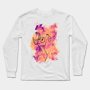 Sunset Watercolor Goat Long Sleeve T-Shirt